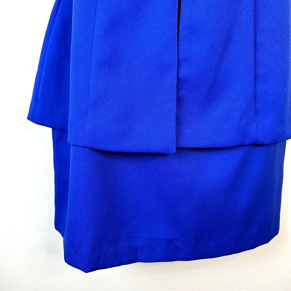 Vintage La Belle Fashion Inc USA Royal Blue 80s Peplum Dress Women's 11